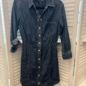 Veronica Beard Dark Denim Long Sleeve Dress